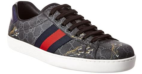 gucci ace black tiger|Gucci ace leather shoes.